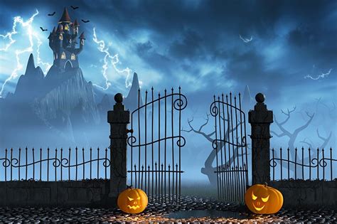 New Halloween Theme Pumpkin Guard Photography Backdrop Sale