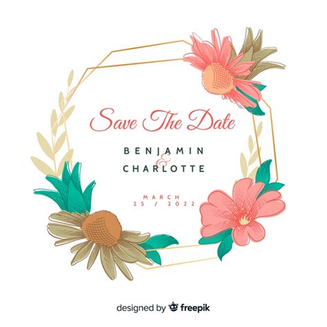 Design beautiful invitations to download, print or send online (with rsvp) for free. Invitation De Mariage De Cadre Floral Aquarelle Coloré ...