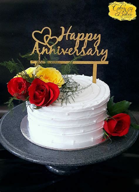 Tier Happy Marriage Anniversary Cake With Name And Photo