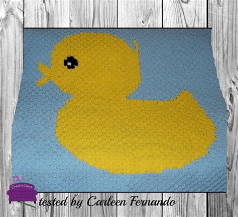 Rubber Duck Baby Blanket C2c Crochet Pattern Written Row Counts C2c