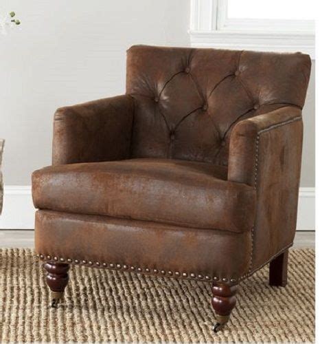 Our club chairs come in a wide range of stylish designs, from classic wing back accent chairs to sleek, minimalist styles that work well in all forms of lighting schemes. Small Club Chair Brown Worn Leather Look Low Back Tufted ...