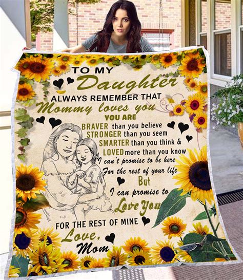 Personalized To My Daughter Blanket Love From Mom Sunflower Etsy