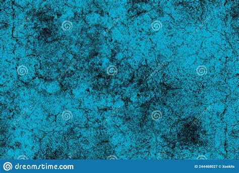 Scattered Dark Grunge Texture On A Blue Concrete Wall Surface For