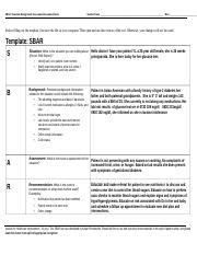 Sbarformpe Odt Sbar Situation Background Assessment Recommendation