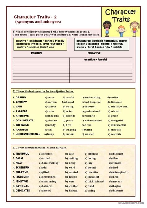 Character Traits 2 English Esl Worksheets Pdf And Doc