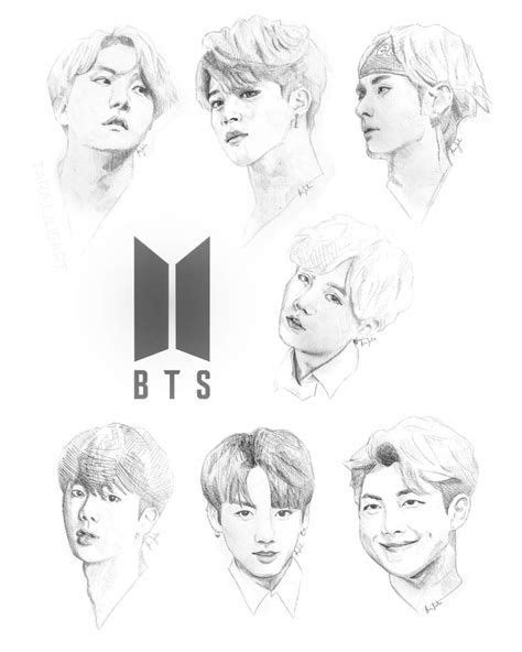 Bts As Anime Drawing Bts Drawings Drawings Easy Drawings