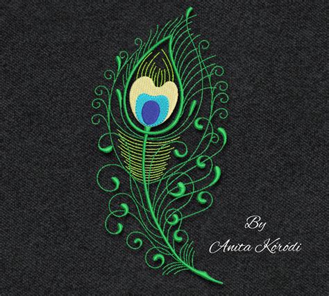 peacock feather embroidery machine design digital bird instant etsy