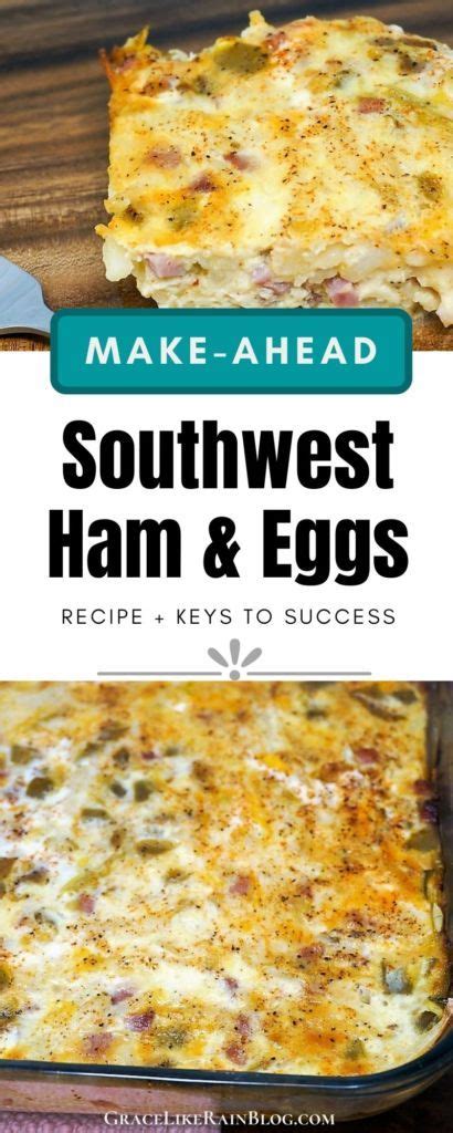 A ham potato casserole is a classic dish that, in its most basic form, is a blend of cooked ham, potatoes, cheese and some liquid that is baked in a pan until moist, hot and creamy. Southwest Ham and Egg Casserole | Recipe | Ham and eggs ...