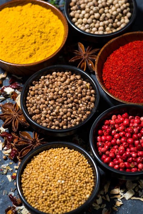 Aromatic Oriental Spices In Assortment Closeup Stock Photo Image Of