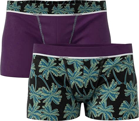 Bamboo Boxer Shorts 2 Pairs Comfortable Men S Underwear Purple