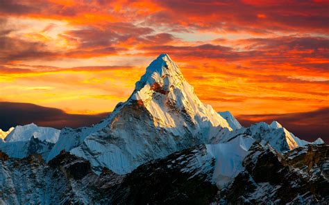 Download Wallpapers Himalayas 4k Sunset Mountains
