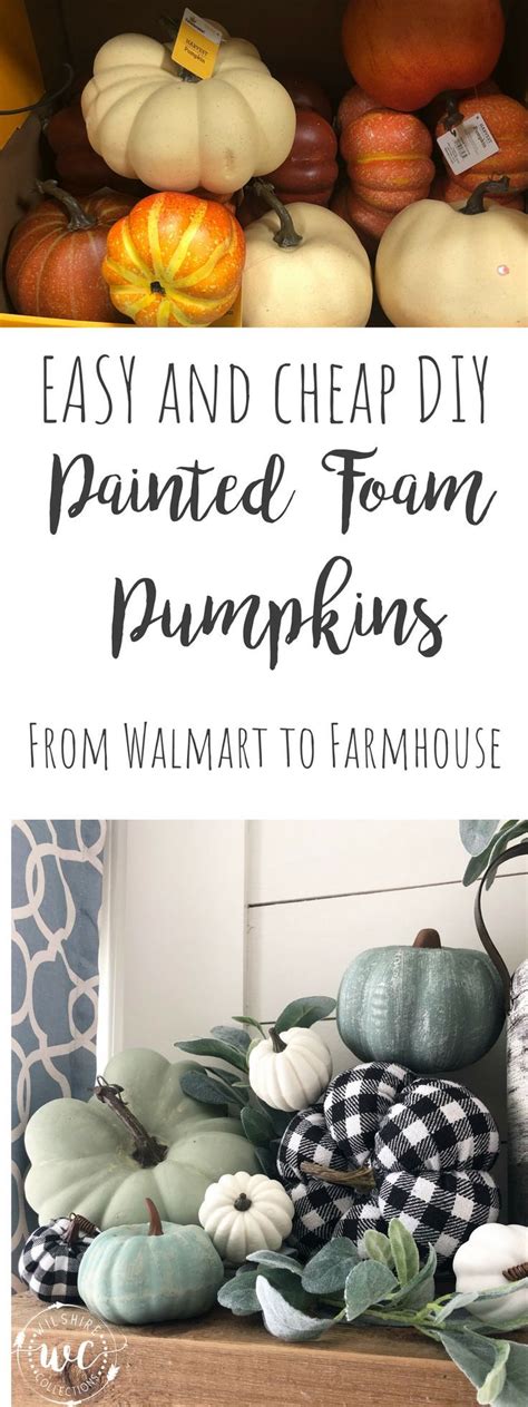 Diy Fall Painted Foam Pumpkins From Dollar Tree And Walmart Orange To