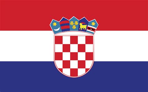 Die wappenfarben rot und weiss um blau erweitert zum panslawischen farbdreiklang. Flagge Von Kroatien Stock Vektor Art und mehr Bilder von ...
