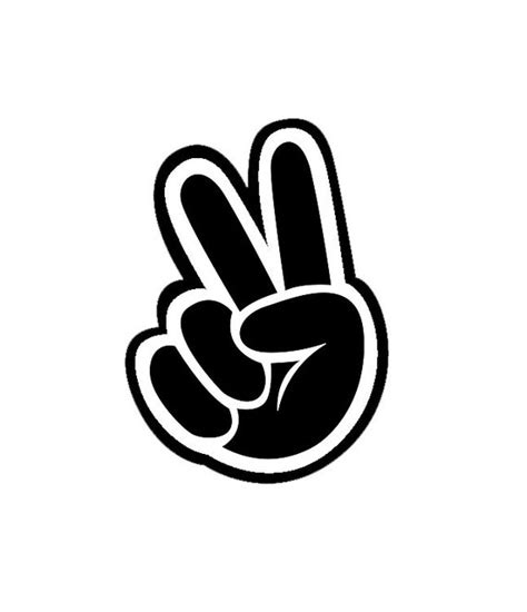 Hand Peace Sign Two Fingers Di Cut Decal