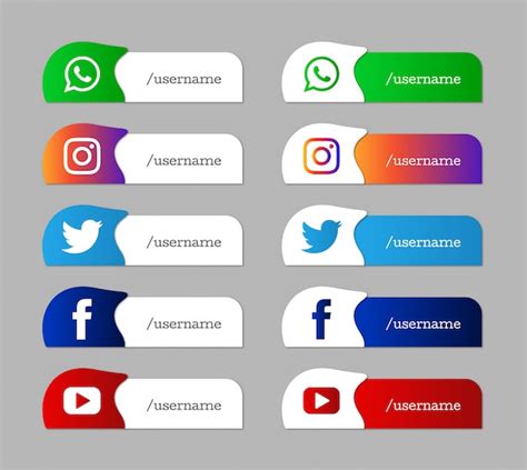 Free Vector Modern Set Of Social Media Lower Third Icons