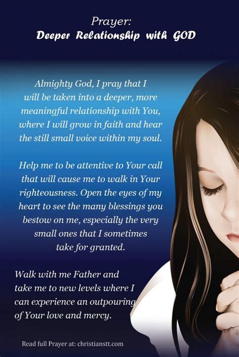 Prayer For A Deeper Relationship With God Inspirational Prayers