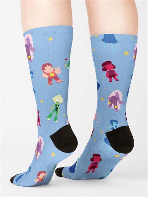 Steven Universe Characters And Stars Pattern Socks By Rainbowdreamer
