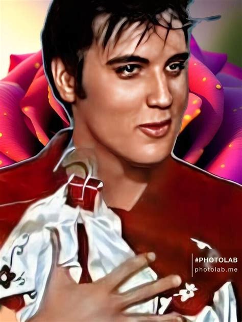 A Digital Painting Of Elvis Presley Holding His Hand On His Chest And