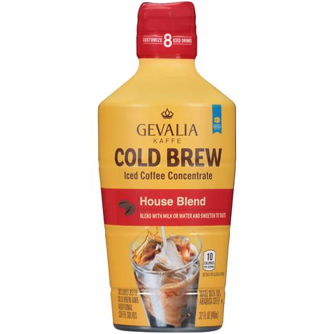 Gevalia Cold Brew House Blend Concentrate Iced Coffee, 32 oz Bottle ...