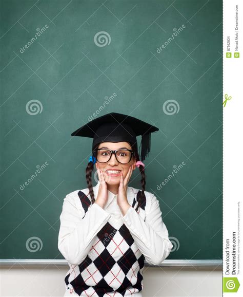 Young Female Nerd Shy And Excited Stock Photo Image Of Adult Revival