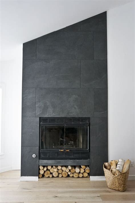 Fireplace Tile Ideas Black