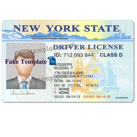 New York Drivers License Psd V1 Fake New York Drivers License