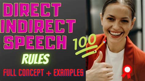 Direct Indirect Speech Narration Rules English Grammar Full Concept Examples Youtube