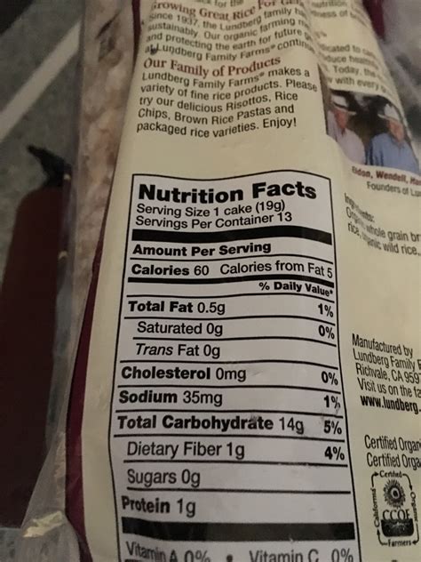 Plain Quaker Rice Cake Nutrition