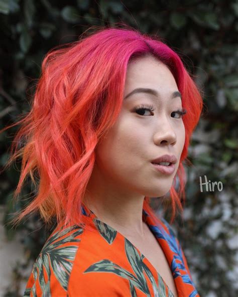 Check spelling or type a new query. Undone Wavy Layered Bob with Curtain Bangs and Fiery Neon ...