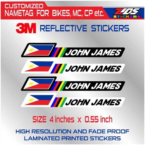 3m Reflective Nametag Bike Name Stickers For Bikes Motorcycle Laptops