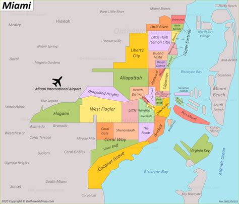 Miami Map Florida Us Discover Miami And Miami Beach With