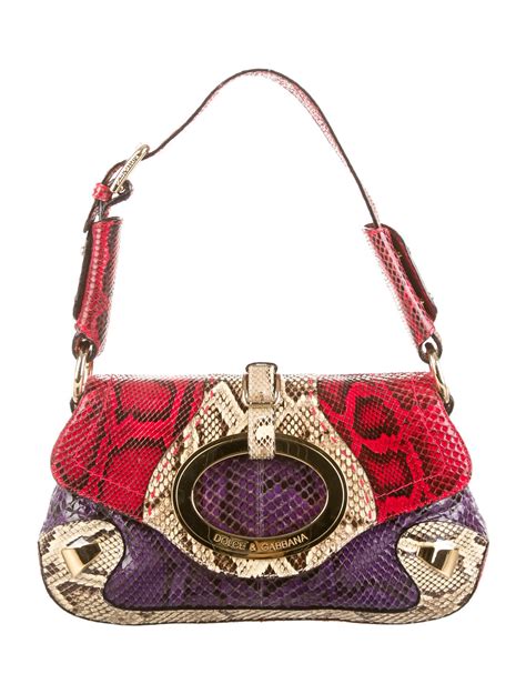 Dolce And Gabbana Snakeskin Shoulder Bag Handbags Dag41632 The Realreal