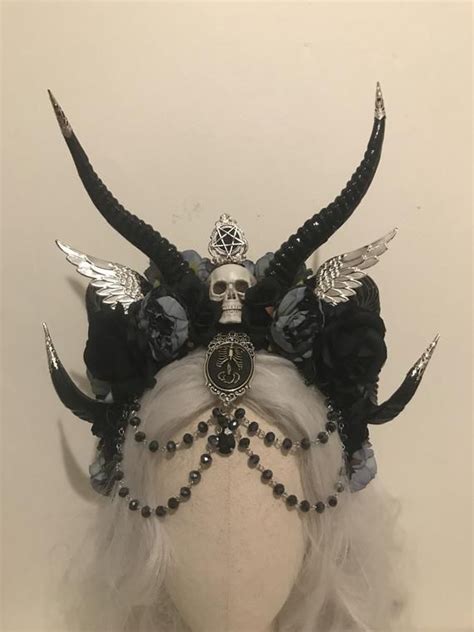 Custom For Lisa Krone Wings Of Lucifer Double Horns Demon Etsy