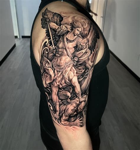 R Tattoos St Michael Archangel By Zhimpa Moreno At InknationNYC