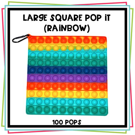 Large Square Pop It Rainbow Candy Apple Speech