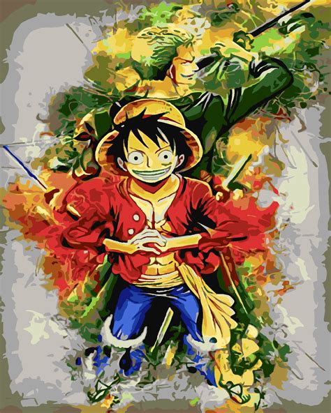 One Piece Luffy Art Paint By Numbers Paint My Numbers