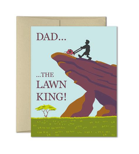 Humorous Father S Day Card Funny Cards For Dad The Lawn King The Imagination Spot