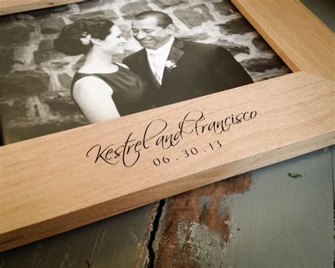 8x10 Personalized Picture Frame Engraved Wood Frame Wedding Etsy