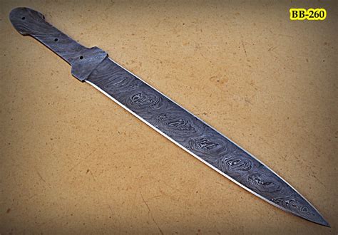 Bb 260 Handmade Damascus Steel Blank Blade Full Tang Dagger Knife