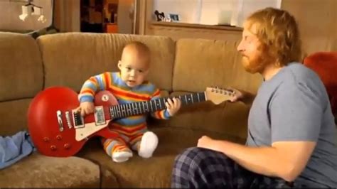 Worlds Smallest Rockstar Baby Plays Guitar Like A Pro Youtube