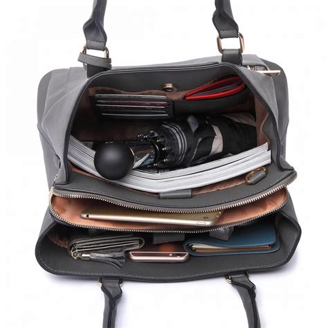 Lt6611 Miss Lulu Front Pocket Multi Compartment Briefcase Shoulder