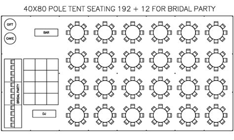 How Many Tables Fit In 40x80 Tent 40x80 Wedding Tent Seating 192