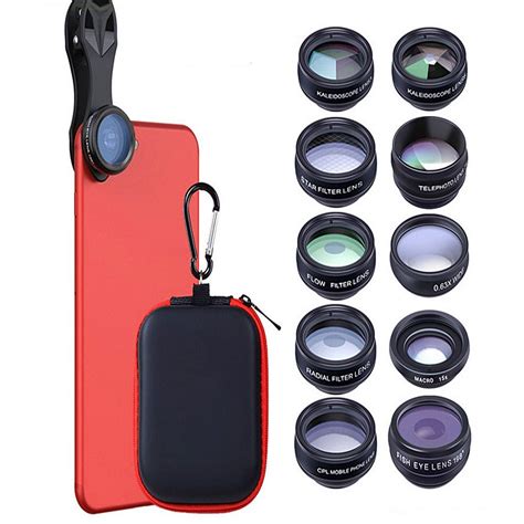 10 In 1 Universal Phone Camera Lens Kit With Fisheye Wide Angle Macro