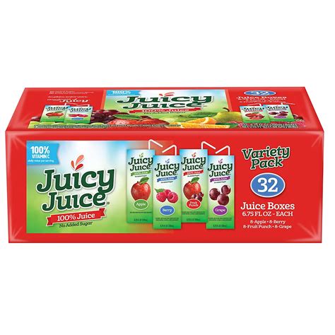 Juicy Juice Fruit Juice Boxes Variety Pack 100 Juice 32 Count Fl Oz