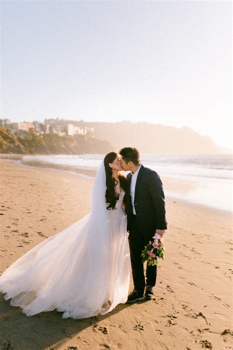 San Francisco Beach Wedding Love Elopements Sarah Ching Photography
