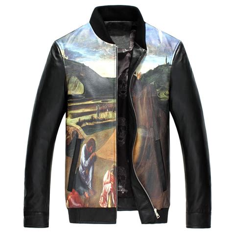 Mens Designer Printed Italian Leather Jackets Cw890026