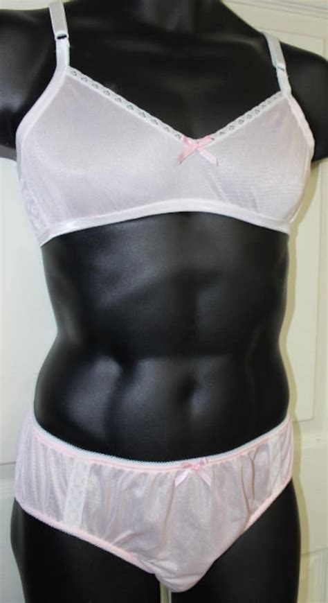 adult sissy pink tricot bra for men cross dresser male bra etsy
