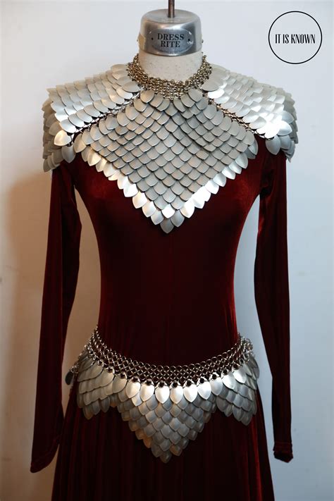 Rose Gold Scalemail Armor Fashion Fantasy Fashion Chainmail Clothing