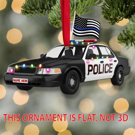 Police Car Christmas Personalized Acrylic Ornament Custom Etsy