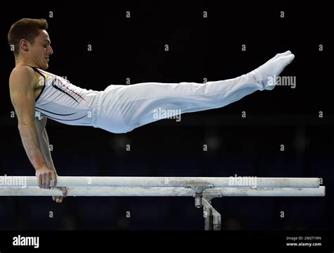 Belgian Gymnast Jimmy Verbaeys Pictured In Action During Qualifications